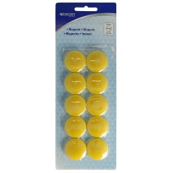 Set 10 magneti Westcott, d30 mm, galben, sustin 6/8 coli