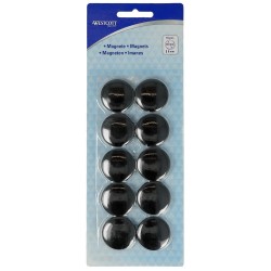 Set 10 magneti Westcott, d30 mm, negru, sustin 6/8 coli