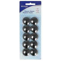 Set 10 magneti Westcott, d25 mm, negru, sustin 4/6 coli