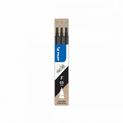 Rezerva roller cu gel Pilot Frixion Ball, 0.5 mm, negru, 3 bucati/set