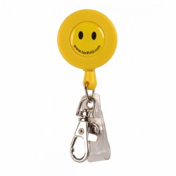 Snur retractabil Tarifold, clip de prindere, 60 cm, Smiley Face, 10 bucati/set