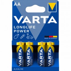 Baterii Varta Longlife Power, LR6, AA, alcaline, 1.5 V, 4 bucati/set