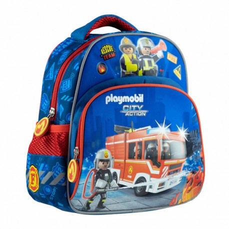 Ghiozdan scolar Astra, 1 compartiment, Playmobil Pompieri