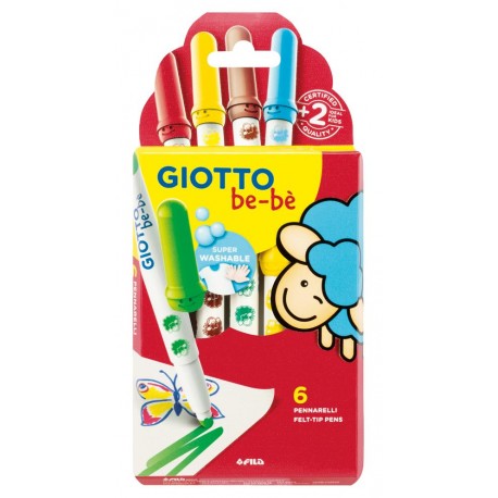 Carioca super lavabila, varf 5mm, 6 buc/cutie, GIOTTO be-be