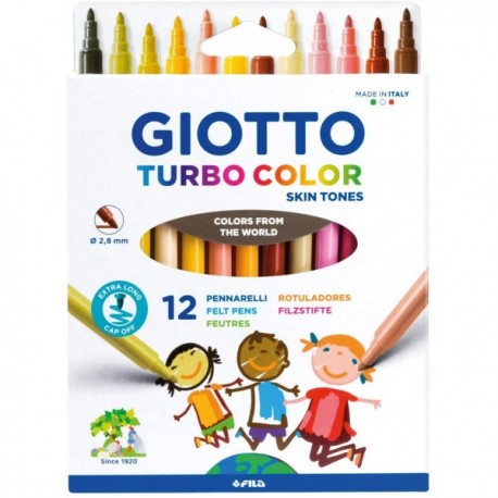 Carioca, nuante tonurile pielii, 12buc/cutie, GIOTTO Turbo Maxi