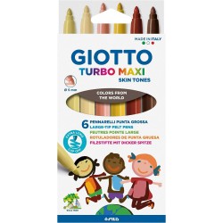 Carioca, nuante tonurile pielii, 6buc/cutie, GIOTTO Turbo Maxi