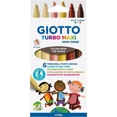 Carioca, nuante tonurile pielii, 6buc/cutie, GIOTTO Turbo Maxi