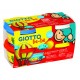Plastilina standard, 4 culori(alb, albastru, rosu, galben) x 100 grame/borcan, GIOTTO be-be