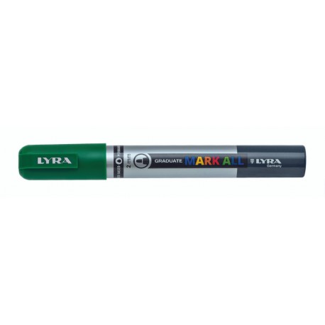 Marker LYRA Graduate Mark All, pe baza de apa, varf 2mm, pentru orice suprafata - verde