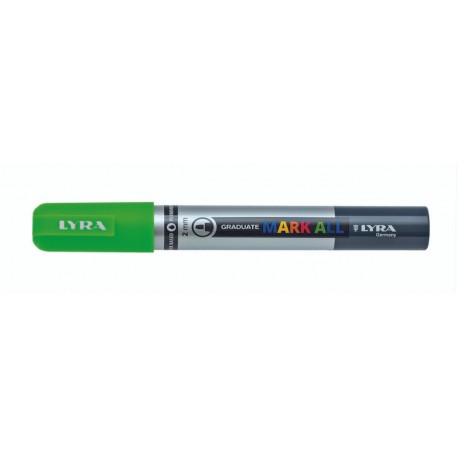 Marker LYRA Graduate Mark All, pe baza de apa, varf 2mm, pentru orice suprafata - verde neon