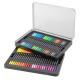 Set 48 markere Creative Craft, varf dublu, tip pensula si liner in cutie metalica