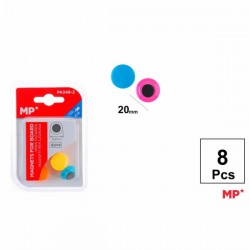 Set 8 mageti pentru tabla Main Paper, 20 mm, diverse culori, blister