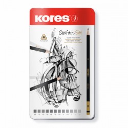 Creioane grafit Kores 2H-8B, 12 bucati/set