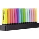 Textmarker Stabilo Boss Original, 15 culori/set, 9 culori fluorescente, 6 culori pastelate, cu suport de birou