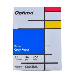 Hartie alba pentru copiator A4, 80g/mp, clasa B, 500coli/top, Optima