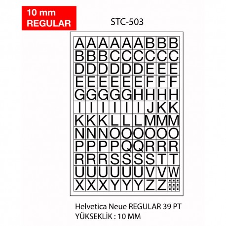 Etichete cu litere, A-Z, 2 folii/set, TANEX -10mm regular