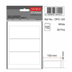 Etichete autoadezive albe, 40 x 100 mm, 30 buc/set, TANEX