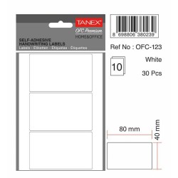 Etichete autoadezive albe, 40 x 80 mm, 30 buc/set, TANEX