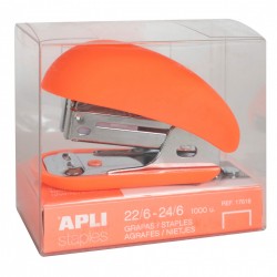 Mini capsator Apli Fluor Collection, 24/6, 63 mm, portocaliu fluorescent