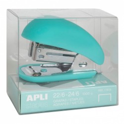 Mini capsator Apli Fluor Collection, 24/6, 63 mm, turcoaz