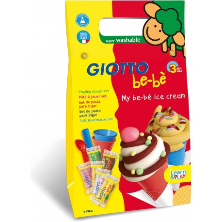 Kit plastilina 6 culori + ustensile modelaj, GIOTTO be-be Ice Cream