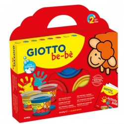 Tempera lavabila, pentru pictura cu mana, 3 culori x 100ml/set+ carte activitati GIOTTO be-be