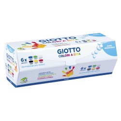 Tempera lavabila, pentru pictura cu mana, 6 culori x 100ml/set GIOTTO Dita Finger Paint