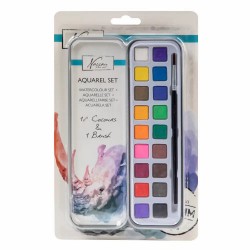 Set de culori acuarele Creative Craft, 18 culori si pensula