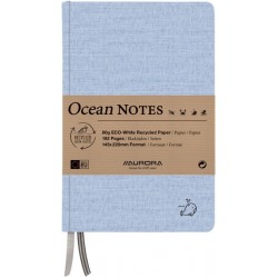 Caiet A5, 192 file - hartie reciclata 80 g/mp, coperta panza albastru , AURORA Ocean - dictando