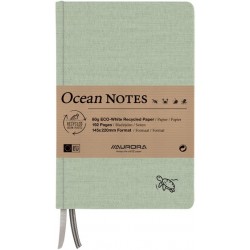 Caiet A5, 192 file - hartie reciclata 80 g/mp, coperta panza verde, AURORA Ocean - dictando