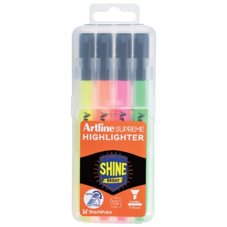 Textmarker ARTLINE Supreme, varf tesit 1.0-4.0mm, 4 culori/set