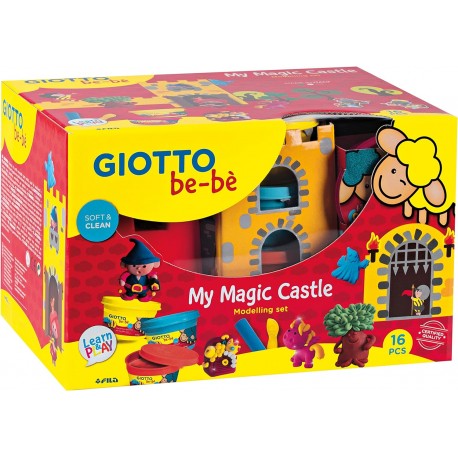 Kit plastilina dough 5 culori + ustensile modelaj, GIOTTO be-be My Magic Castle