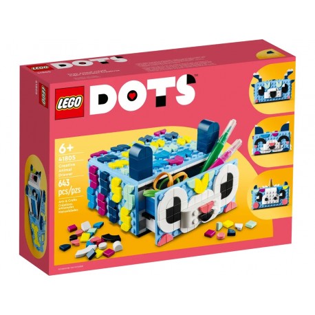 LEGO DOTS, Sertar creativ cu animale, numar piese 643, varsta 6+