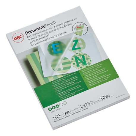 Folie laminare GBC, la cald, A4, 75 mic, 100 buc/set