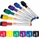 Marker NOBO, pentru table si flipcharturi, varf rotund 2 mm, cu burete, 6 buc/cutie, diverse culori