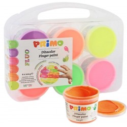 Tempera fluorescenta Morocolor Primo, pentru pictat cu degetele, 6 culori, 100 ml