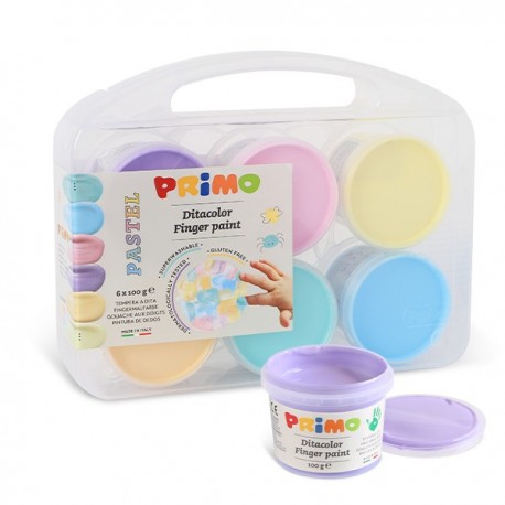 Tempera pastel Morocolor Primo, pentru pictat cu degetele, 6 culori, 100 ml