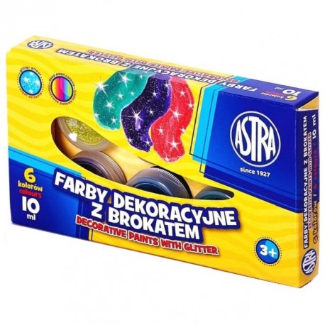 Tempera Astra cu sclipici, 6 culori