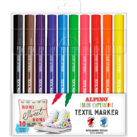 Marker textil, varf 2,9 mm, 10 buc/set, ALPINO