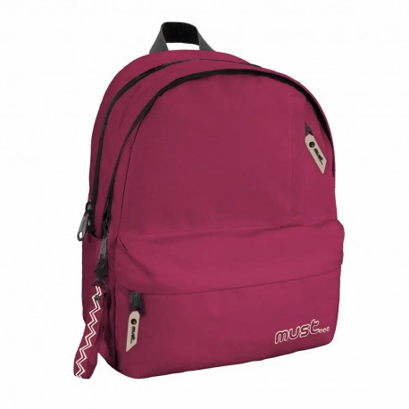 Ghiozdan Must 3 compartimente, 32x19x42 cm, bordeaux