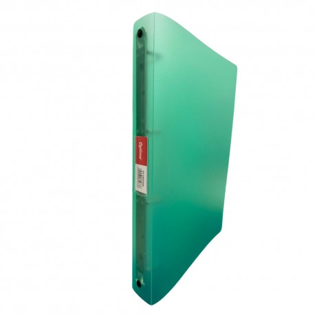 Caiet mecanic 4 inele - D16mm, coperti flexibile PP, Optima Flex - verde transparent