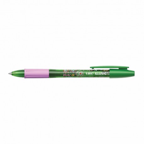 Roller cu gel BIC Gelocity Illusion, fara mecanism, 0.7mm, verde