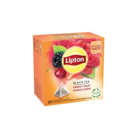 Ceai negru Lipton, fructe de padure, 20 plicuri/cutie