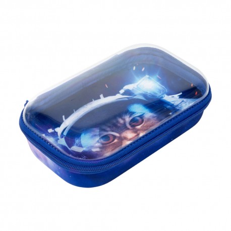 Penar cu fermoar ZIPIT Clear Top Storage Box - Astronaut Cat