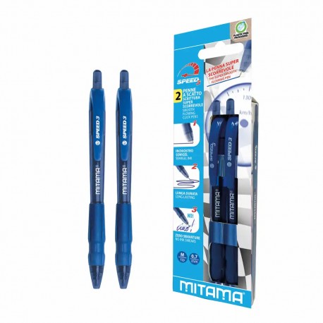 Set 2 pixuri cu gel Mitama, varf 0.7, scriere albastra Set 2 pixuri cu gel Mitama, varf 0.7, scriere albastra
