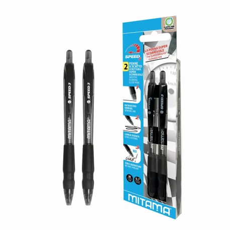Set 2 pixuri cu gel Mitama, varf 0.7, scriere neagra Set 2 pixuri cu gel Mitama, varf 0.7, scriere neagra