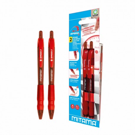 Set pixuri cu gel Mitama, varf 0.7, scriere rosu Set pixuri cu gel Mitama, varf 0.7, scriere rosu