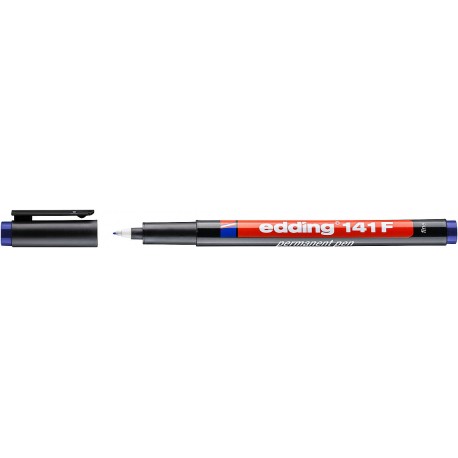 Marker permanent Edding 141F, 0.6 mm, albastru