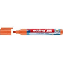 Marker flipchart edding Ecoline 385, corp din plastic reciclat, varf pensula flexibil, 1-5 mm, portocaliu