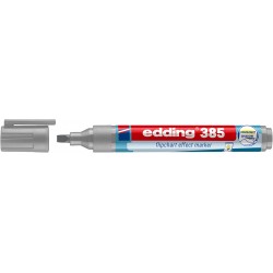 Marker flipchart edding Ecoline 385, corp din plastic reciclat, varf pensula flexibil, 1-5 mm, gri argintiu